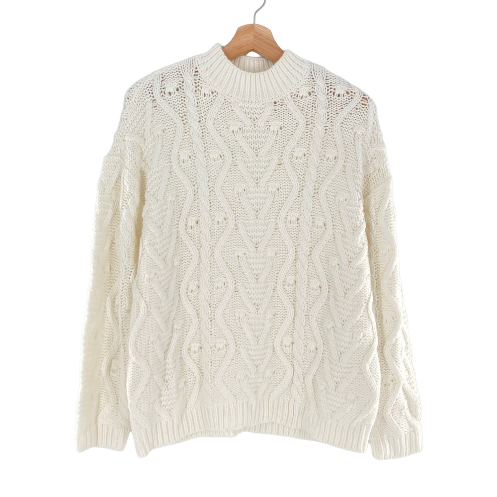 Cloth. By RD Cable Knit Pullover Crew Sweater in White Nordstrom